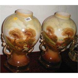 A Pair of C19th staffordshire vases...