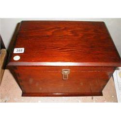 A C19th pine lidded box...