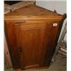 Image 1 : A pine wall mounted corner cupboard with s...