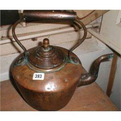 A large C19th copper kettle...