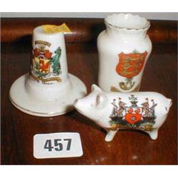 Three items of Crested ware including Will...