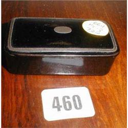 A C19th Papier Mache snuff box with silver...