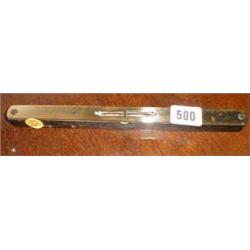 A C19th brass and ebony spirit level...