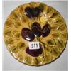 Image 1 : A pair of majolica plates with leaf and pl...