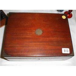 A C19th mahogany writing box with fitted i...