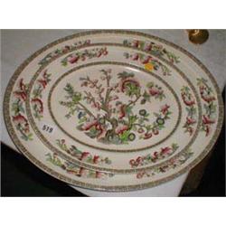 Two Johnson's Indian Tree patterned meat p...