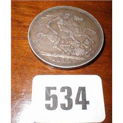 An 1889 Crown coin VF...