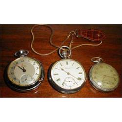 An English silver ased Waltham pocket watc...
