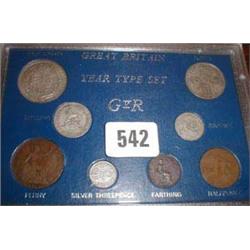 A 1914 coin sets  - farthing to half crown...