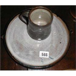 A Bernard Leach studio pottery plate AF to...