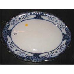 A c1904-1910 flow blue and white meat plat...