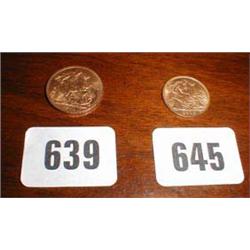 A 1911 gold sovereign coin 1911 VF...