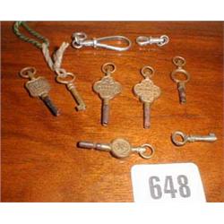 A quantity of pocket watch keys...