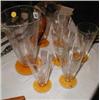 Image 1 : An Art Deco lemonade set with amber bases ...