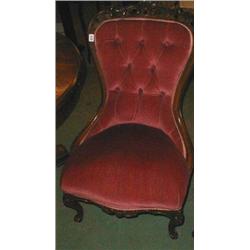 A reproduction C19th nursing chair with pi...