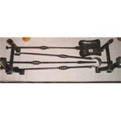 A set of C19th polished steel Arts and Cra...
