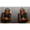 Image 1 : A pair of C19th copper port and starboard ...