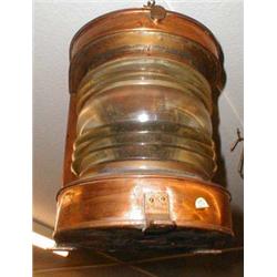 A C19th ship's copper top light...