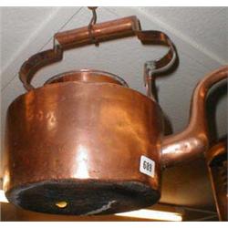 A C19th large copper kettle...