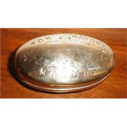 An early C19th brass tabacco tin with embo...