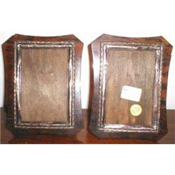 A pair of C19th tortoise shell and silver ...