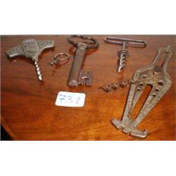 Four all metal corkscrews including one in...