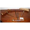 Image 1 : Four horn handled corkscrews...