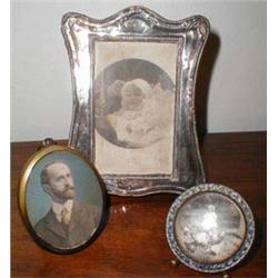 A C19th miniature silver picture frame tog...