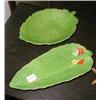 Image 1 : A Crown Devon leaf plate together with one...