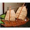 Image 1 : A hand carved wooden model of a "Junk"...