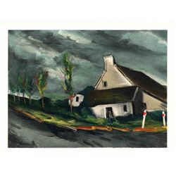 Vlaminck Lithograph "Near Beaumont-Sur-Sarthe"