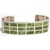 Image 1 : Navajo 3-Row Gaspeite Sterling Silver Cuff Bracelet - Francis