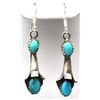 Image 3 : Old Pawn Navajo Turquoise Squash Blossom Necklace & Earrings Set - Lenore Garcia