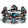 Image 1 : Old Pawn Multi-Stone Knifewing & Rainbow Kachinas Sterling Silver Cuff Bracelet - FM