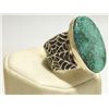 Image 2 : Navajo Kingman Turquoise Sterling Silver Tufacast Men's Ring - Philander B Begay
