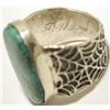 Image 4 : Navajo Kingman Turquoise Sterling Silver Tufacast Men's Ring - Philander B Begay