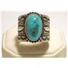 Image 1 : Old Pawn Navajo Turquoise Sterling Silver Men's Ring - Henry Sam