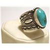 Image 2 : Old Pawn Navajo Turquoise Sterling Silver Men's Ring - Henry Sam