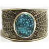 Image 1 : Navajo Kingman Turquoise Sterling Silver Spider Web Tufacast Cuff Bracelet - Philander B Begay