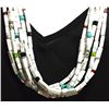Image 2 : Navajo Howlite & Multi-Stone 6-Strand Necklace - Tommy Singer