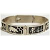 Image 2 : Old Pawn Hopi Sterling Silver Link Bracelet - Sun Face Stamp Signature