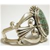 Image 2 : Old Pawn Navajo Spider Web Kingman Turquoise Sterling Silver Cuff Bracelet - WBH