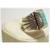 Image 2 : Dead Pawn Navajo Turquoise Inlay Sterling Silver Men's Ring  - C. Benally