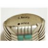 Image 4 : Dead Pawn Navajo Turquoise Inlay Sterling Silver Men's Ring  - C. Benally