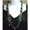 Image 1 : Navajo 4-Strand Malachite & Multi-Stone Necklace - Tommy Singer