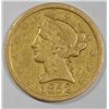 Image 1 : 1852  $5 Gold  XF