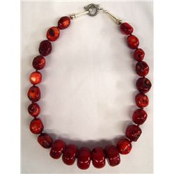 Navajo Apple Coral Necklace