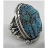 Image 1 : Hand Carved Turquoise Sterling Ring - F Gomez