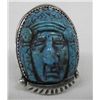 Image 2 : Hand Carved Turquoise Sterling Ring - F Gomez
