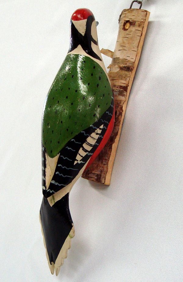 Carved Wooden Folk Art Woodpecker